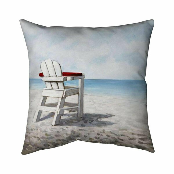 Fondo 26 x 26 in. White Beach Chair-Double Sided Print Indoor Pillow FO2772458